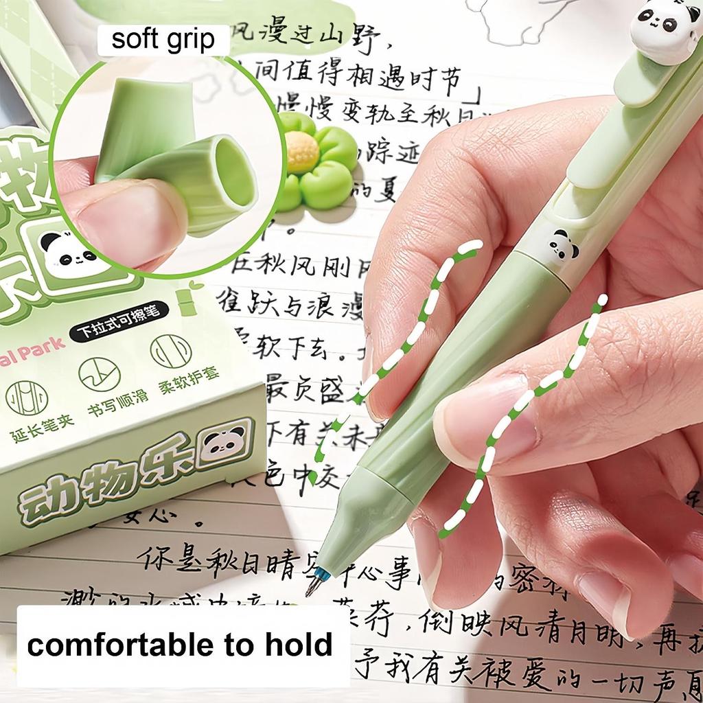4pcs Erasable Gel Pen Set 0.5mm Black Ink Space Flower Panda Ballpoint Pens for Writing Student School Supplies Kids Gift