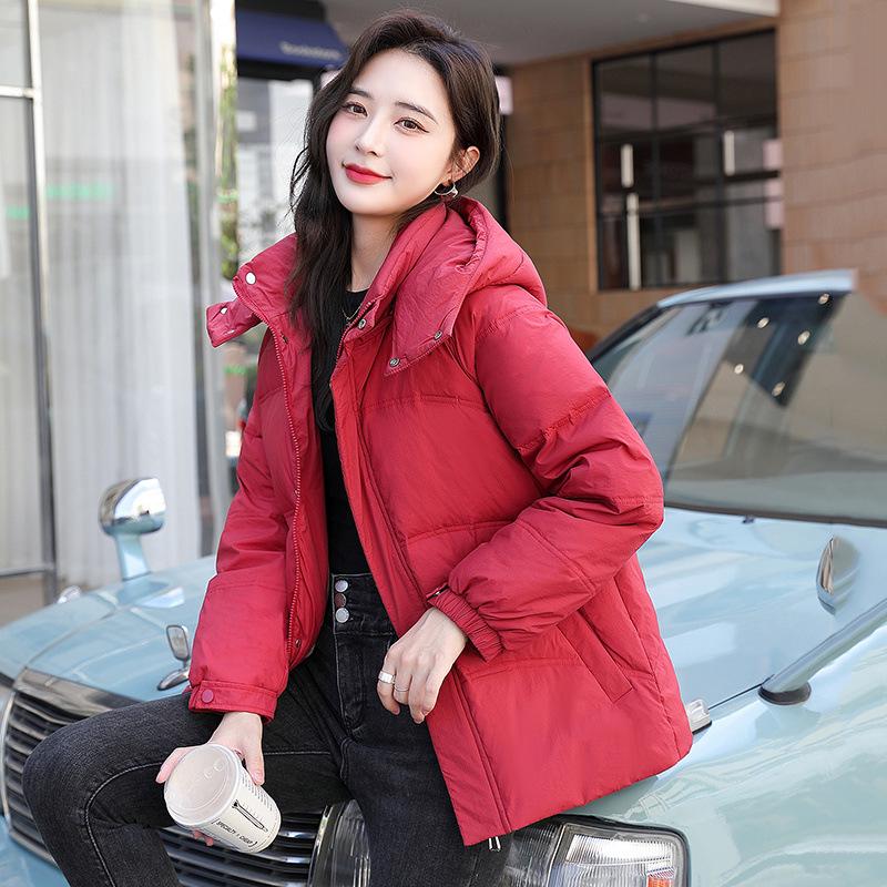 

Women s 2023 Korean Style Black Loose Fit Down Jacket with Detachable Hood - Small Size, Warm for Autumn and Winter XL (135-155 jin) чёрный