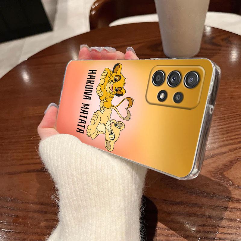 Clear Case For Samsung Galaxy A57 A37 A56 5G A36 Cases A55 A54 A35 A26 A07 A17 A16 A06 A34 A15 Cover The Lion King HAKUNA MATATA
