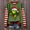 Women's Christmas Print Long Sleeve Neck Pullover Sweatshirt