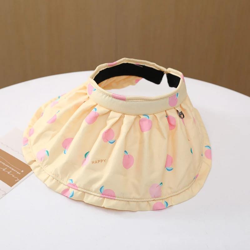 Summer Kids Sun Hats for Girls Boys Cartoon Children Visor Cap Beach Travel Big Brim Child Panama Hats 2-14Y