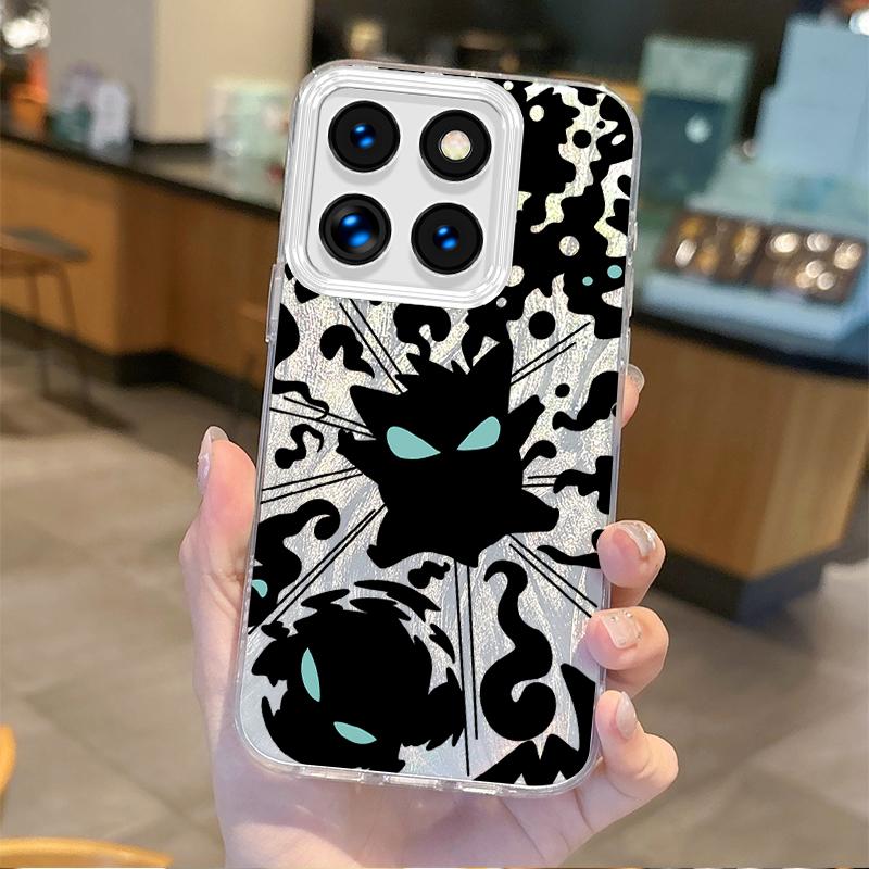 Pokemon Gengar Anime Cool Phone Case For Xiaomi Poco X6 X3 F6 M6 M4 Pro C61 13T 14T 11 Lite Feather Yarn Shockproof Matte Cover