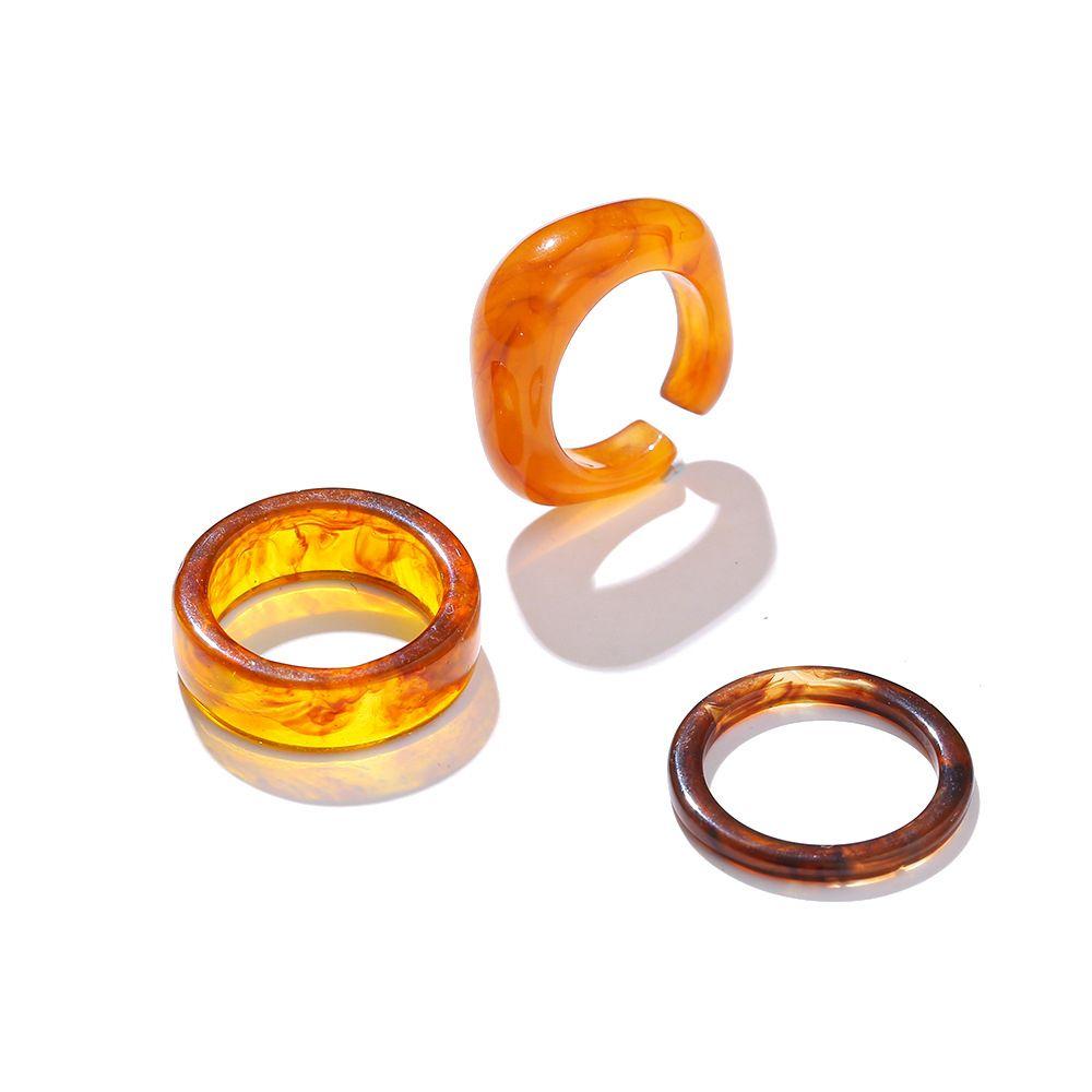 Cool Transparent Retro Resin Geometric Acrylic Women Open Ring Fashion Jewelry Korean Style Ring