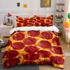 Fette di pepperoni su pizza al formaggio Set Biancheria da Letto Stampata 1 Copripiumino 2 Federe per Adulti e Bambini Regalo di Lusso Misura Matrimoniale