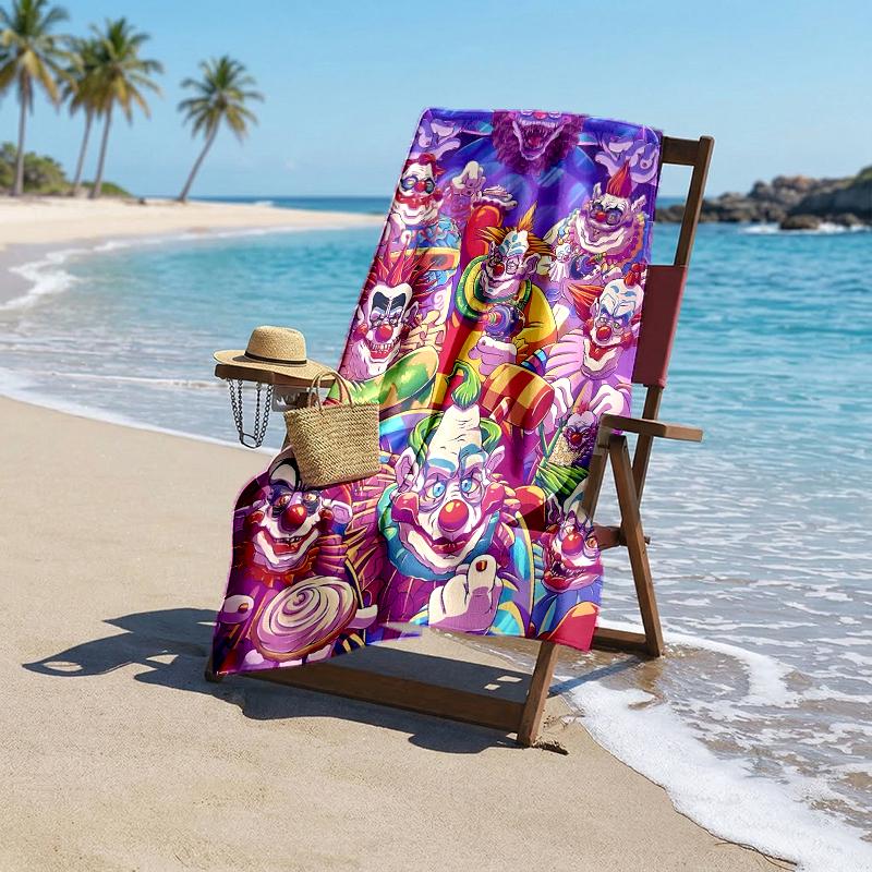 Horror Clown Circus Fashion Beach Towel: Ideal for Summer Adventures Soft, absorbent and quick drying suitable for swimming and bathing