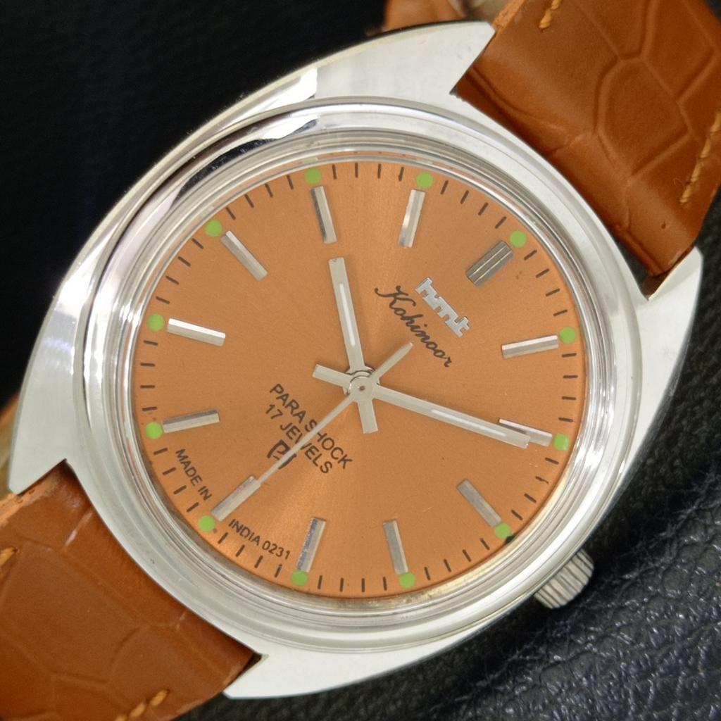 HAND-WINDING VINTAGE HMT KOHINOOR INDIAN MENS BROWN COLOR DIAL WATCH A440990-4 HT-a440990