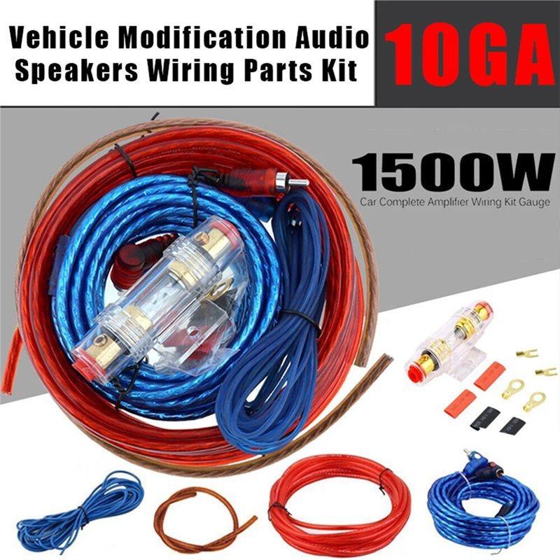Wire Set 1500W 10GA Car Audio Speakers Car Subwoofer Amplifier With Fuse Control Signal Line Wiring Kit