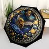 Bee Tech Harmony pattern umbrella, portable and foldable design, 8 ribs, a casual accessory for Halloween, Christmas, and birthday gifts.