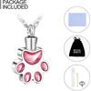 abooxiu Paw Print Urn Necklace for Ashes Cremation Necklace for Pet Ashes Stainless Steel Ash Necklace Memorial Ash Holder