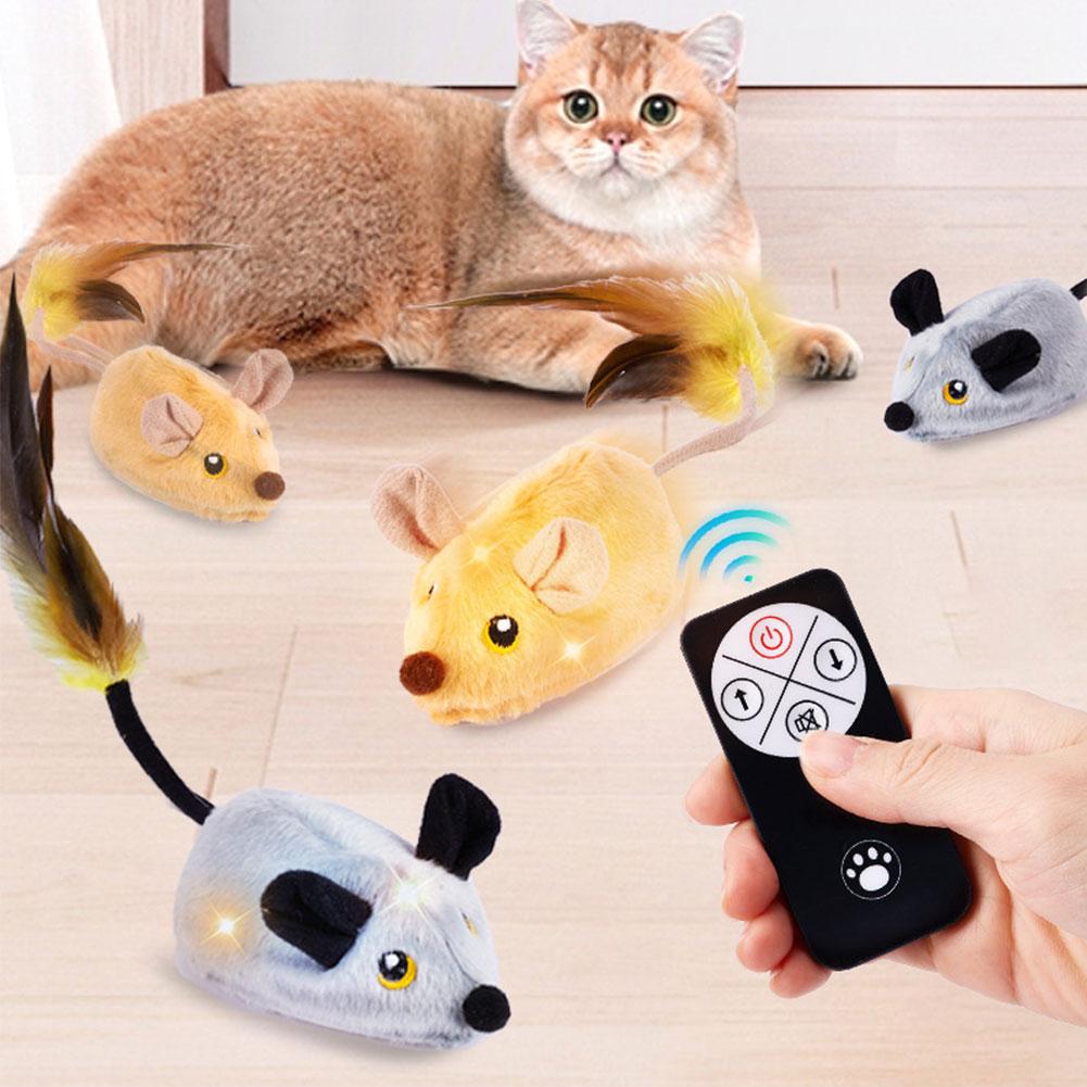 Mouse Moving Cat Toys Electronic Squeaky Cat Toys Mice Moving Toy Moving Cat Mouse Toy for Kitten Indoor/Outdoor Exercise