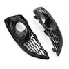Areyourshop Pair Grille Gloss Black Front Fog Light Lamp Cover Fit Ford Fiesta 2013-2017