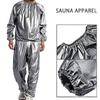 Tuta Sauna Sportiva, Tuta Felpa in PVC a Maniche Lunghe Uomo e Donna Dimagrante Fitness Tuta da Corsa Sudorifera