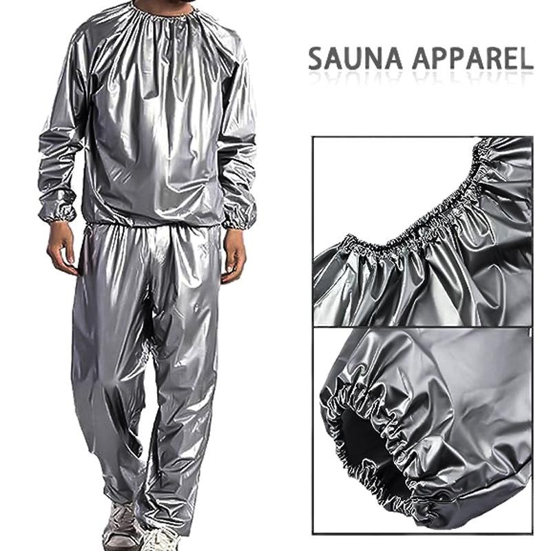 Tuta Sauna Sportiva, Tuta Felpa in PVC a Maniche Lunghe Uomo e Donna Dimagrante Fitness Tuta da Corsa Sudorifera