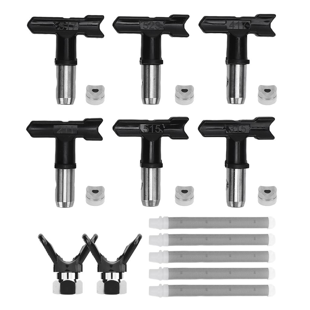 Airless Sprayer Spray Tip Set 211 315 417 515 517 523 Nozzles 5 Filters 2 Nozzle Holder Set for