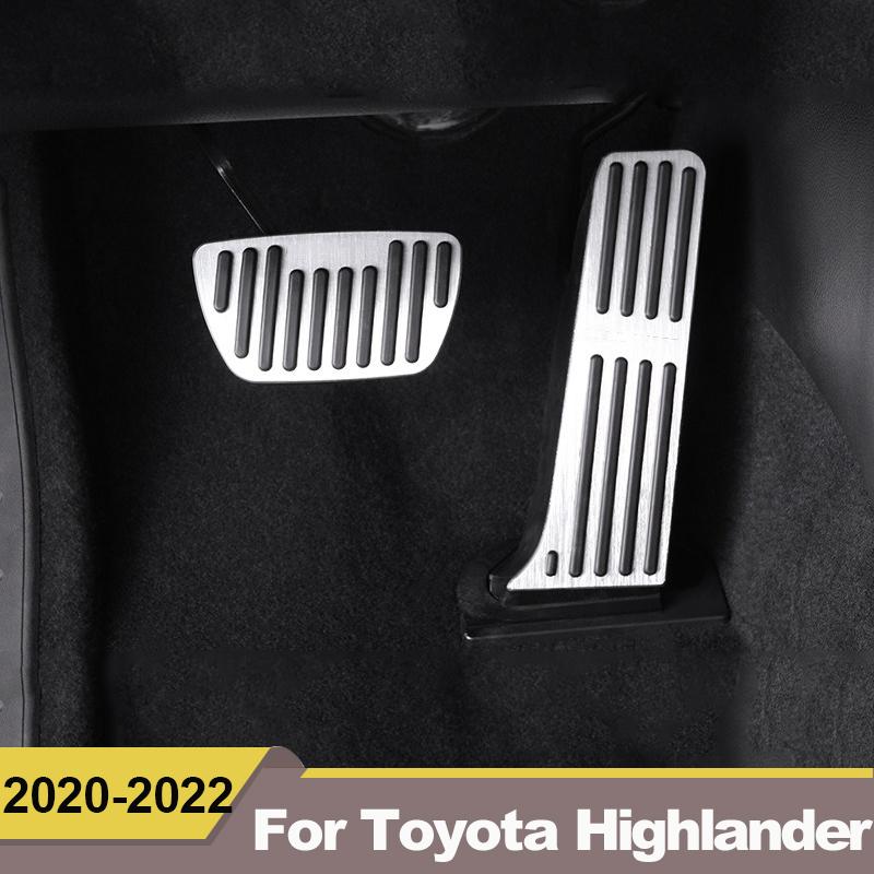 For Toyota Highlander Kluger XU70   2022 Aluminum Car Accelerator Gas Pedal Brake Pedals Non-Drilling Cover Footrest Pad