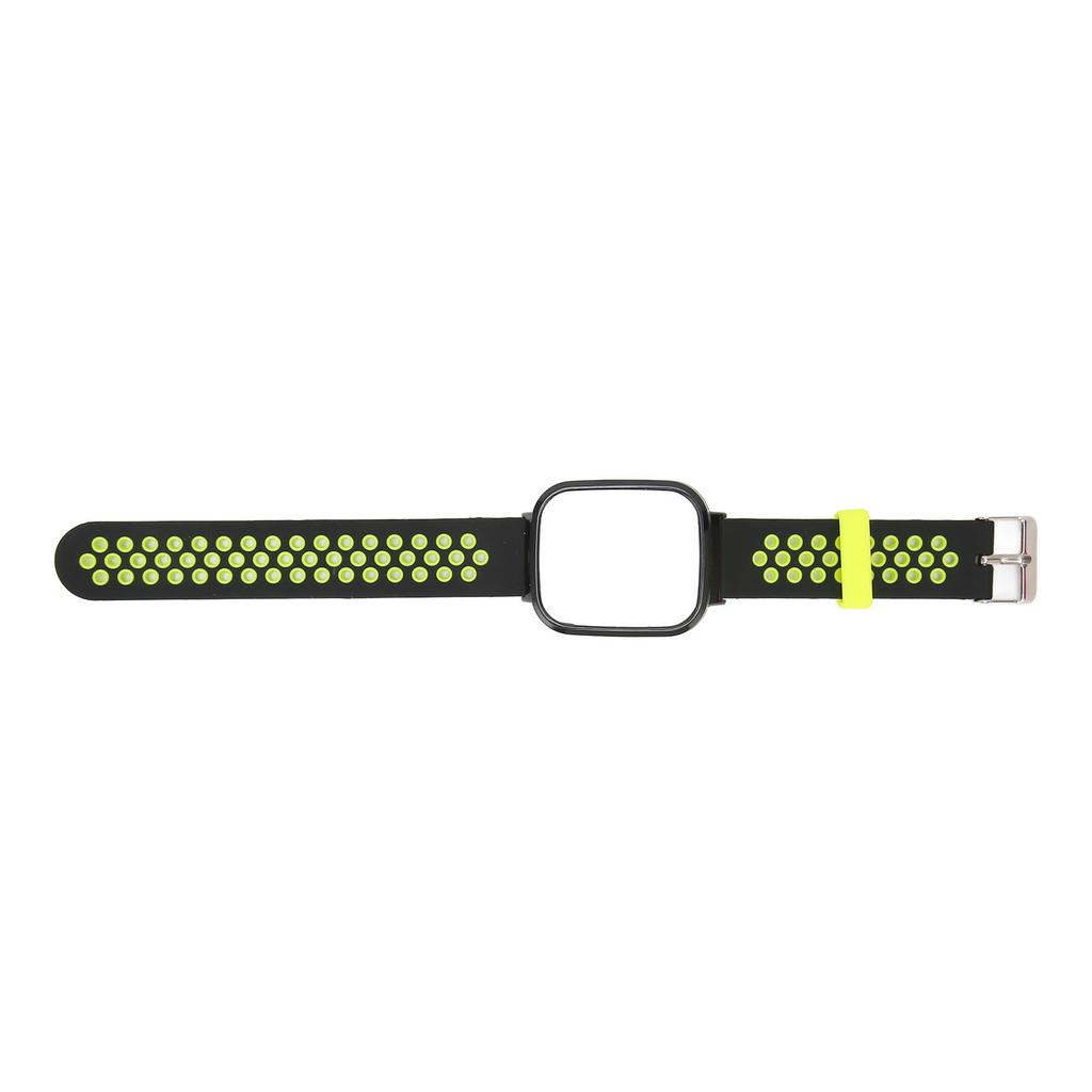 2 in 1 Watch Replacement Band for Redmi Watch 3 Quick Release Soft Silicone Sweat Proof Smartwatch Wristband Black Green