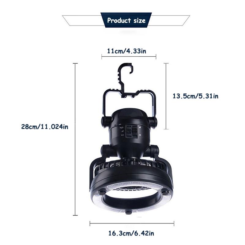 18 LED Fans Portable Camping Lantern with Ceiling Fan 2 IN 1 for Outdoor Hiking Fishing Outages and Emergencies Tent