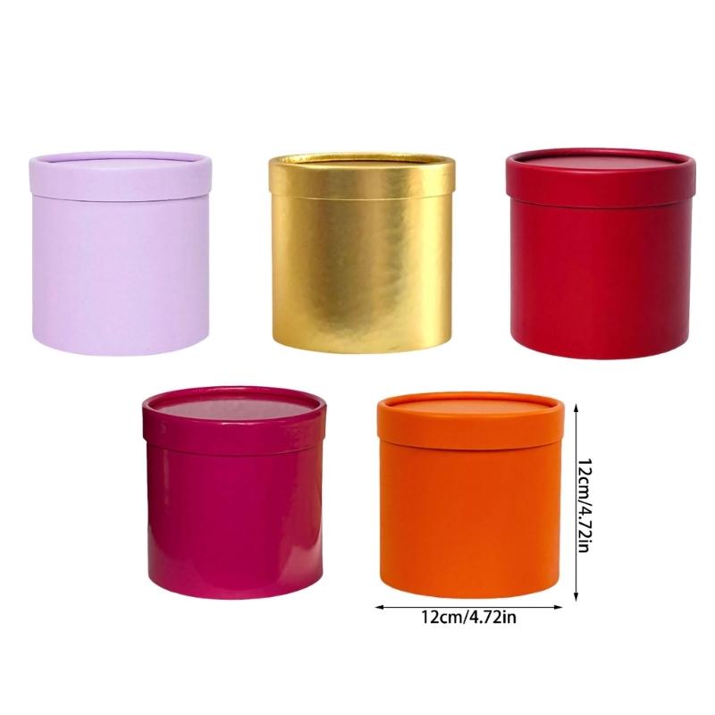 Small Flower Bouquet Packaging Box Round Cardboard Gift Box with Cover for Gift Wrapping And Home Decoration Enduring
