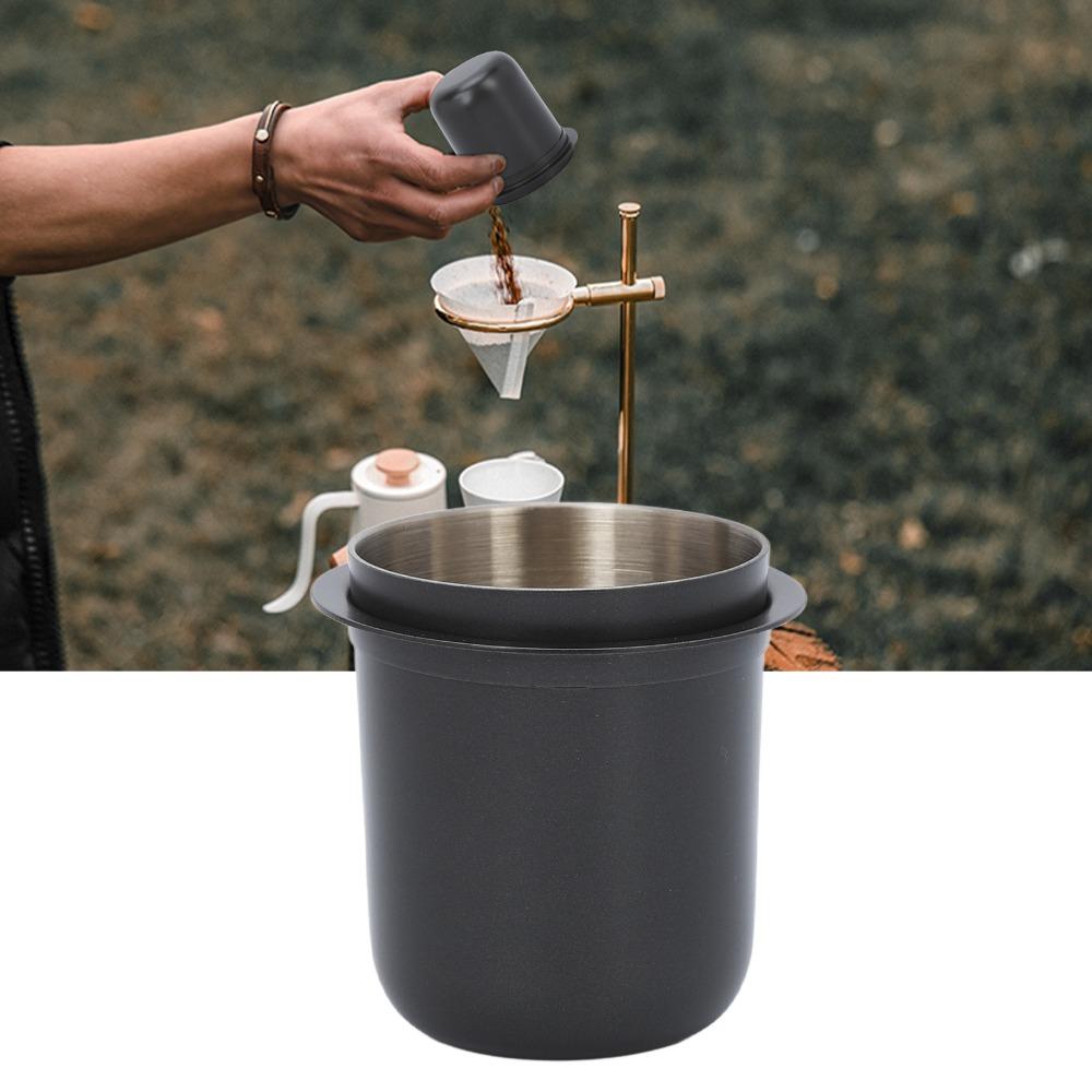 Stainless Steel Dosing Cup Hands Free Design 150ml Capacity Coffee Dosing Cup Black Gray Universal Inverted 58mm Dosing Cup