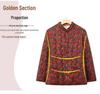 Floral Velvet-Lined Winter Cotton Jacket for Middle-Aged & Elderly