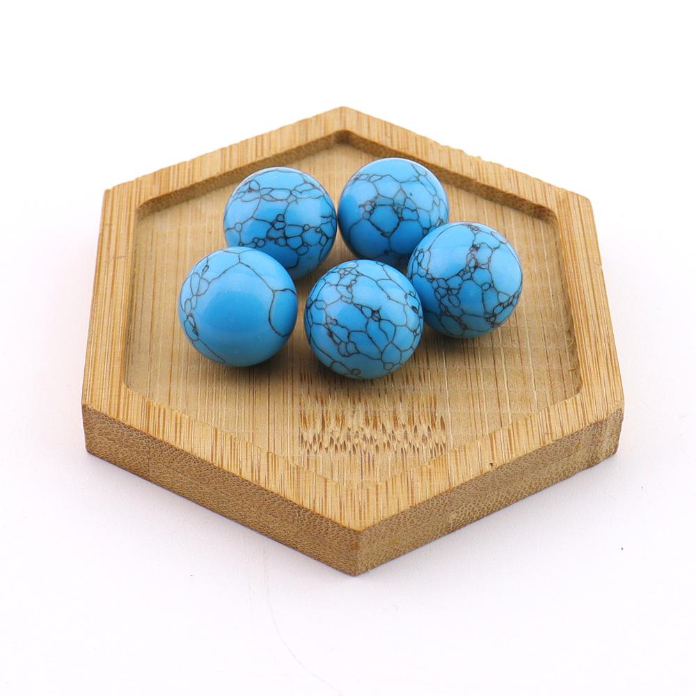 16mm Natural Agate Crystal Ball Ornament - Holeless Round Semi-Precious Stone for DIY Jewelry (BJ12)