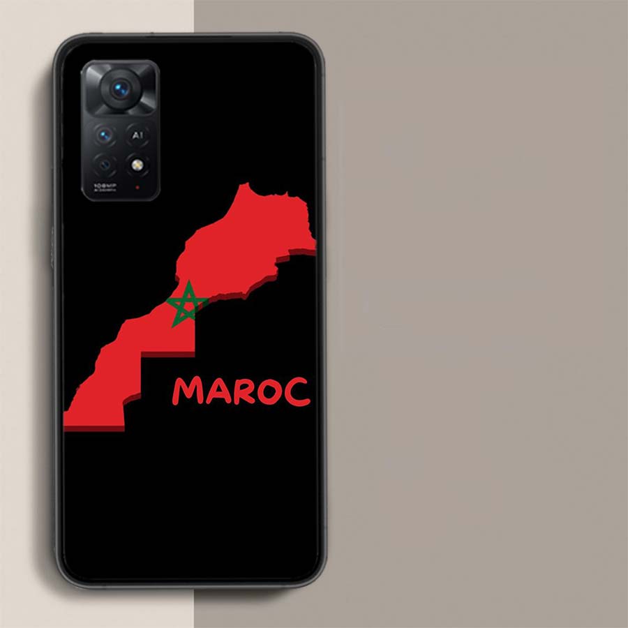 Morocco Flag Soccer Phone Case For Redmi Note 14+ 13 Pro Plus 14C 13C 12C 12 10A 10C 10 9 8 9A 9C 9T 8A 7 Pro Xiaomi Capa Cover