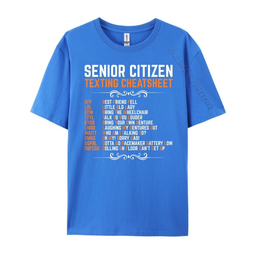 Funny Senior Citizens Texting Code Cheatsheet Grandpa Luxury T Shirt Men High Quality Christmas Valentines Day Gift TShirt