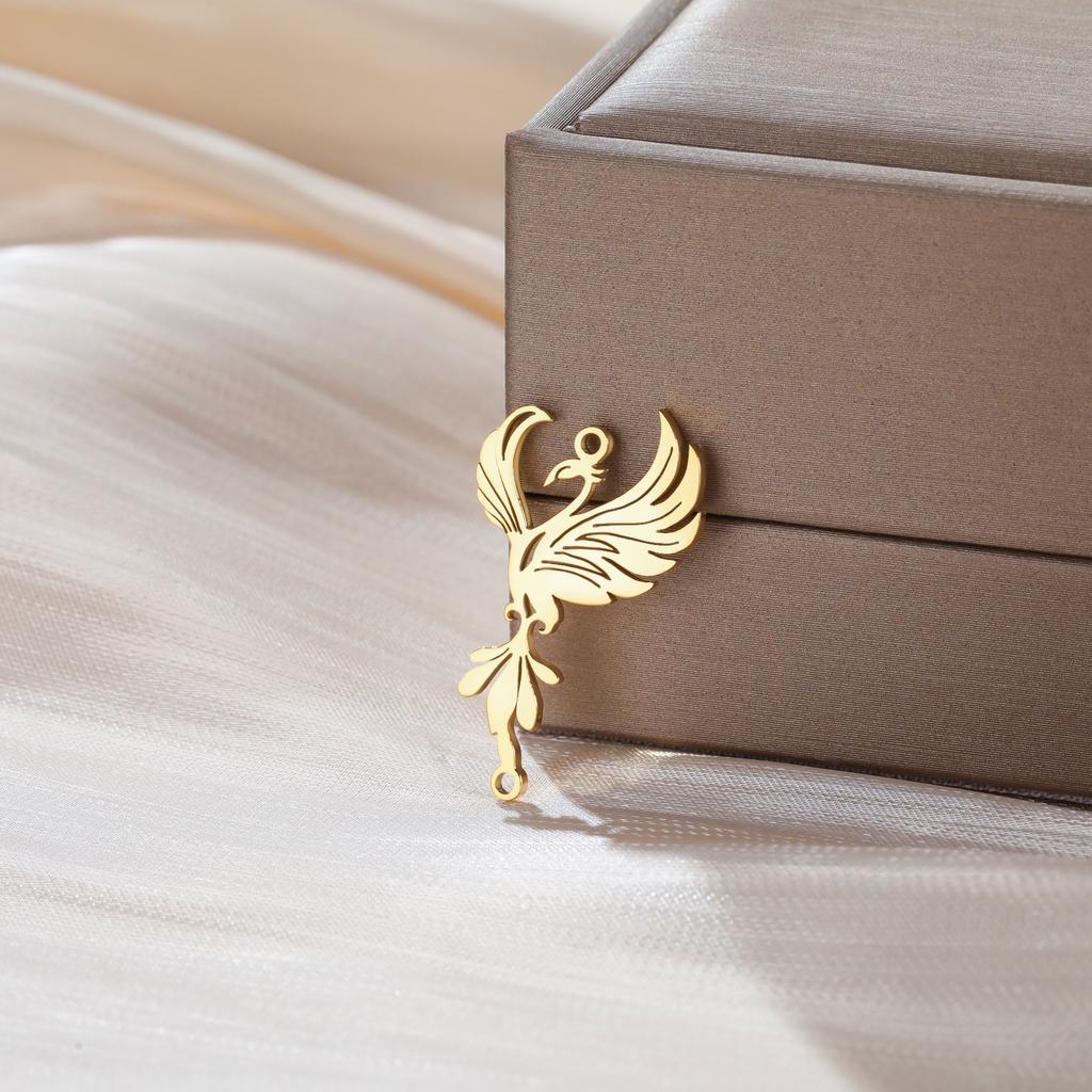 Stainless Steel Phoenix Pendants Fashion Mythical Animal Charms Necklace Bracelets Jewelry Making Accessories Handmade DIY Gifts