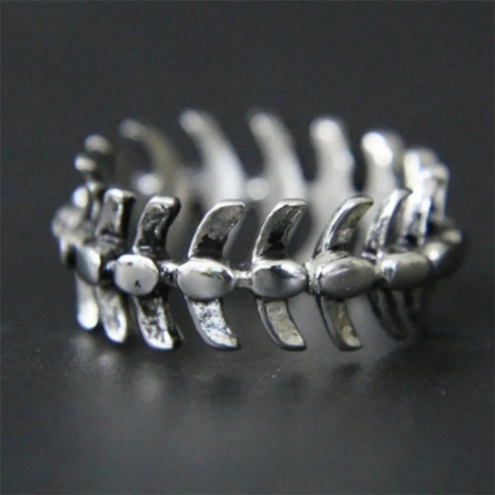 New Trend Retro Simple  Gothic Alloy Fish Bone Men's Ring Personalized Punk Hip Hop Men's Ring Gift FingerRingAccessories