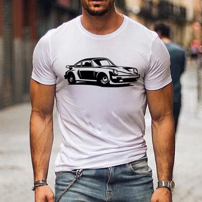 Camiseta de Verano Moda Holgada Casual Camisetas Mujer Ropa Unisex Coche Clásico Estampado Gráfico Cuello Redondo Manga Corta