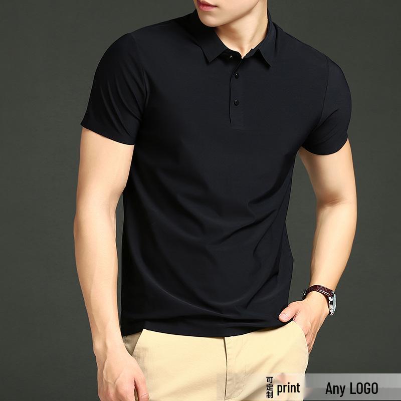 Ice Silk Summer Polo Shirt - Unisex Business Casual Short Sleeve, Customizable for Men and Women