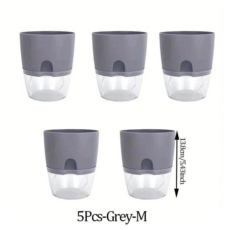 5Pcs Self Absorbing Transparent Flowerpot,Inner Air Hole, Prevention of Plant Root,Office, Hotel, Home Decor