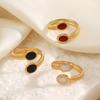 Open Ring Wide-Faced Vintage Index Finger Ring Distressed Texture Retro Style Stainless Steel Texture Stacking Finger Band Jewelry Gift