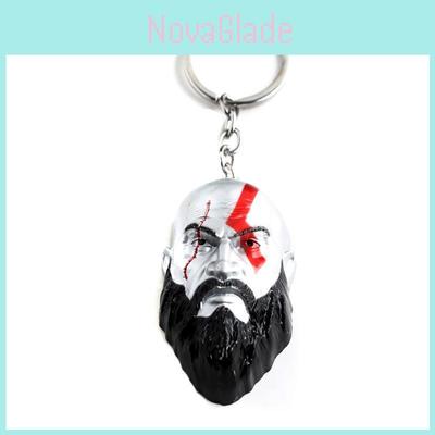 Von Gott Krieg 4 Kratos 3D Kopf Schlüsselanhänger Leviathan Axt Schlüsselanhänger Ring Metall Schmuck