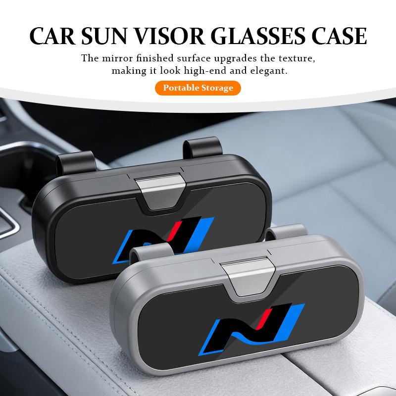 Car Sun Visor Sunglasses Case Glasses Organizers Box For Hyundai N LINE i30 i20 Sonata Accent Tucson Elantra Azera Equus HH66