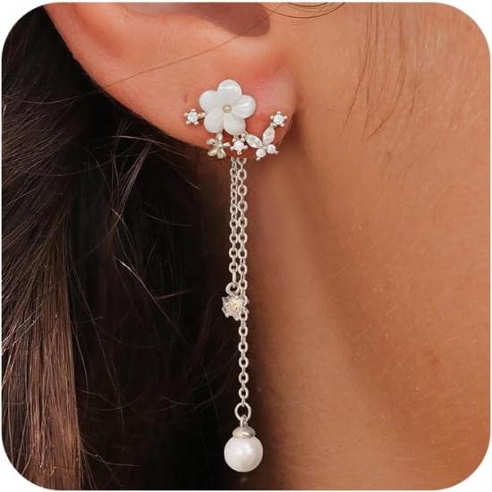 Gold Dangle Earrings for Women,Prom Jewelry Dainty Earring 14K Gold Plated Drop Earrings for Women Trendy Hypoallergenic CZ Dangling Earring