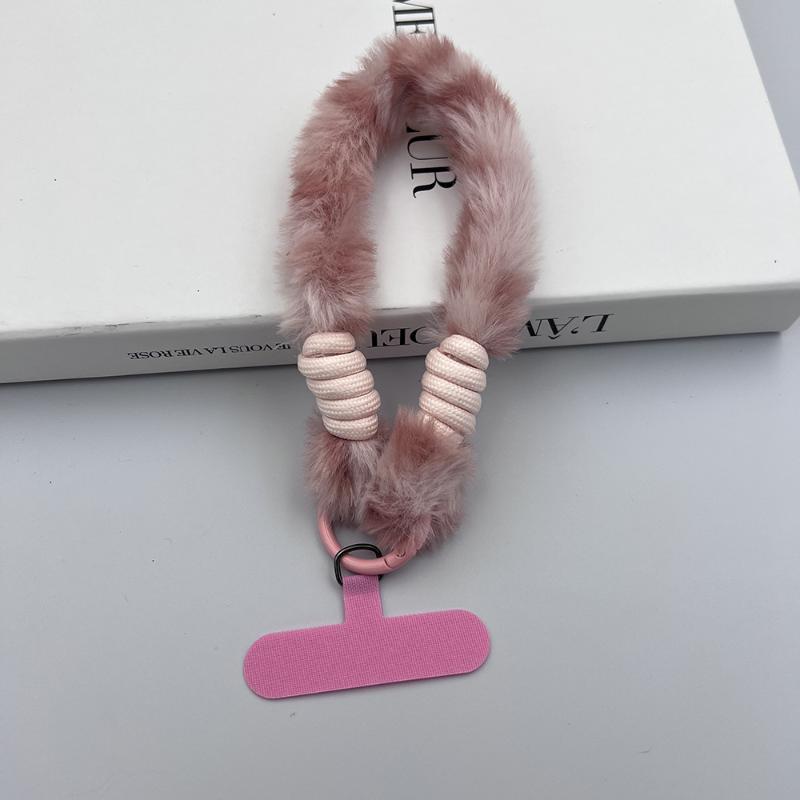 Plush Phone Lanyard Short Multi-Colored Wrist Rope Creative Keychain To Prevent Rope Loss Phone Case Lanyard