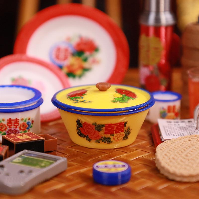 Dollhouse Chinese Style Nostalgic Simulation Model Miniature Chinese Nostalgic Scene Kitchenware Doll Accessories