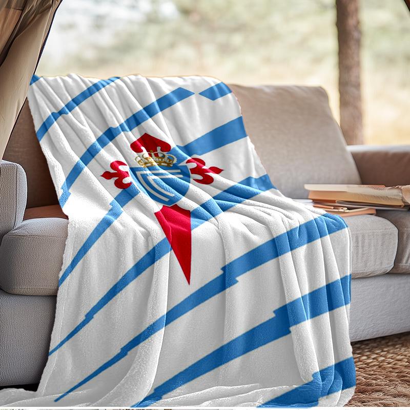 Celta Vigo Wappen Design Decke Outdoor Flanelldecke für Camping, Wandern, Gartenpartys, Picknick-Zubehör, Geschenk für Familie und Freunde