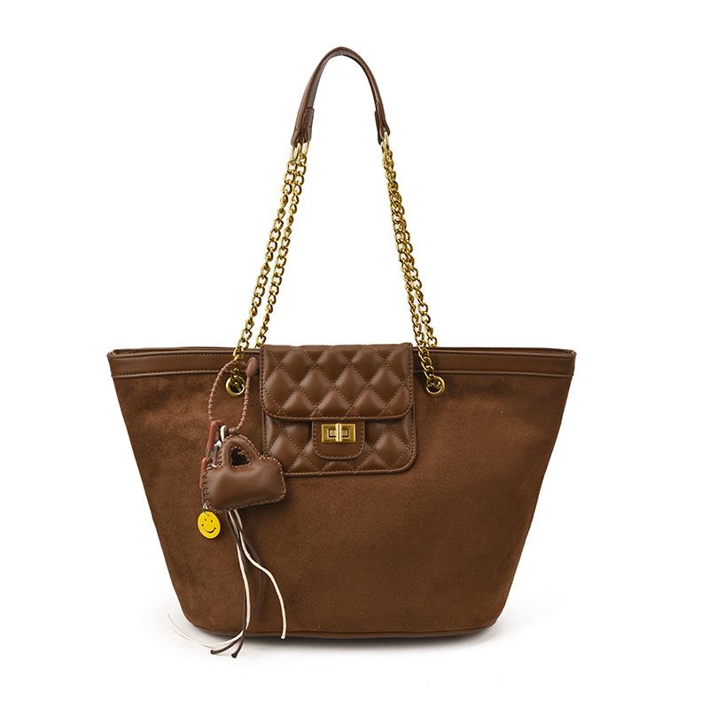 2025 Women's Fashion Textured Large-Capacity Frosted Chain Shoulder & Crossbody Tote Bag