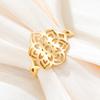 Dawapara Sacred Geometry Mandala Ring Lotus Flower Adjustable Women Ring Stainless Steel Buddhist Yoga Jewelry Spiritual Gift
