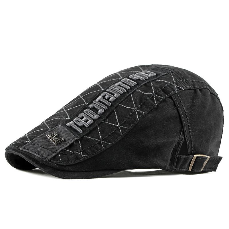 Adjustable Men Spring Summer Sun Newsboy Hats Classic Western Newsboy Caps Cotton Blend Beret Hat Flat Brim Men Berets Cap