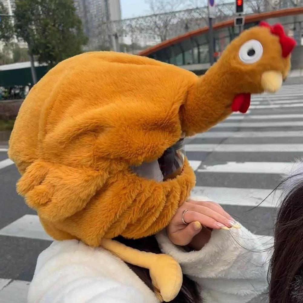 Motorrad Vollhelm Abdeckung Cartoon Plüsch Truthahn Helm Abdeckung Stoff Schutz Lustige Helm Abdeckung Motorrad Zubehör