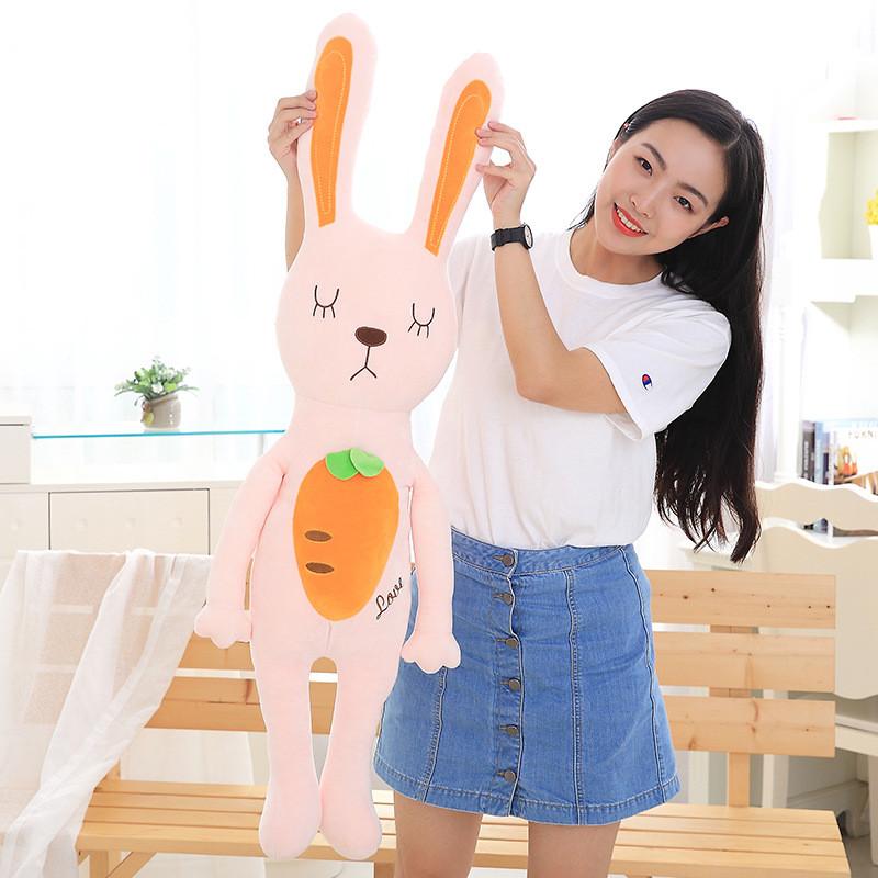 Plush Bunny Toy Carrot Sleep Pillow For Kids Girls Gift