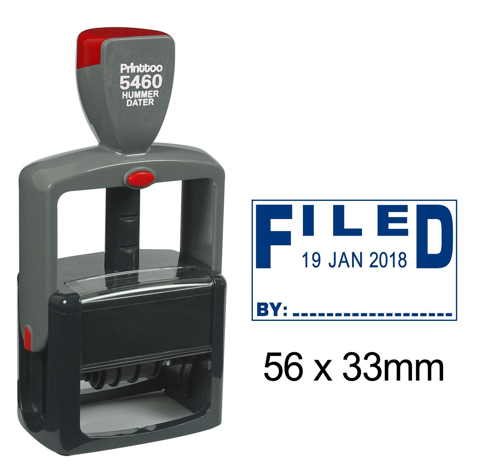 

Printtoo Надміцний датерський штамп із заповненим текстом, документ із датою 56 mm x 33 mm.(Approx) синій