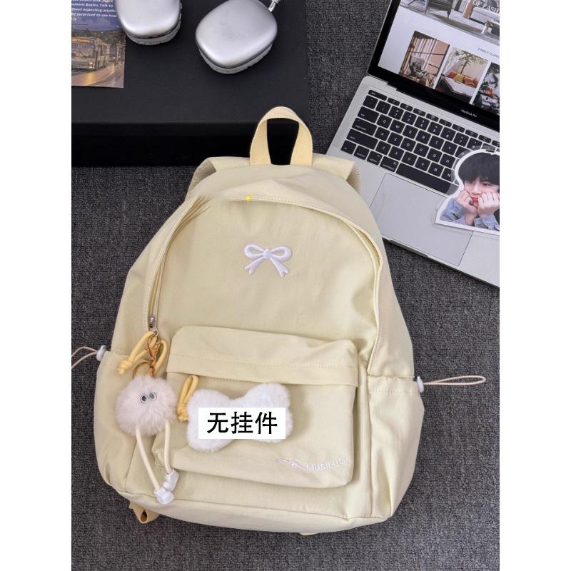 Schoolbag schoolbag junior high school girls bow high value girl heart backpack 1011 summer college student backpack