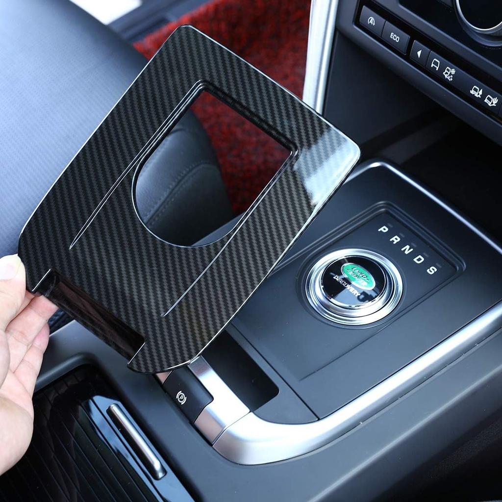 Carobon Fiber Style ABS Plastic Car Interior Gear Shift Cover Trim Sticker for Land Rover Discovery Sport 2015-2019 Auto Accessories