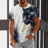 Short Sleeved T-shirt Men's Animal Tiger 3D Digital Printing Shirt
