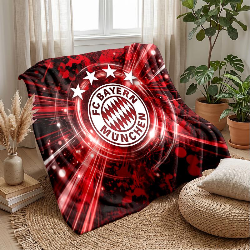 Bayern Munich Theme Blanket Soft Flannel Blanket Plush Throw Blanket Cozy Sofa Bed Blanket for Home Decor