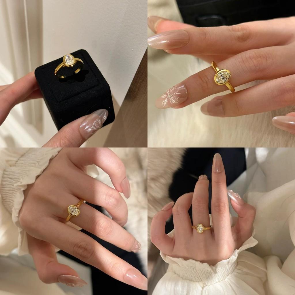 Elegant French Style Moissanite Stone Ring For Women With Unique Adjustable Design